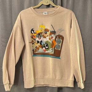 Warner Bros. Cartoon Crewneck Sweater - Light Beige